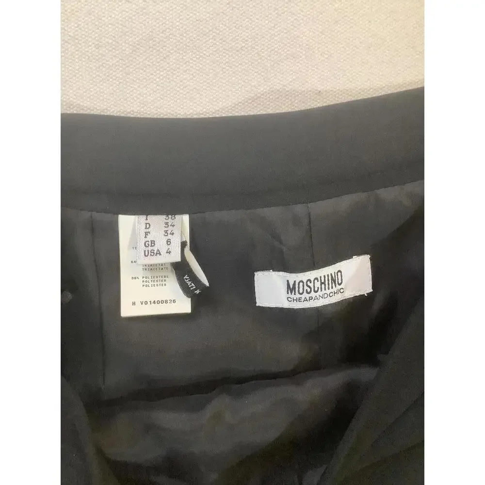 Moschino Black Pencil Straight Skirt Office Classic Italy Dressy 4 Cheap  Chic